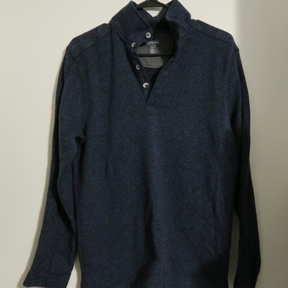 Van Heusen Solid Button Mock Sweater Fleece